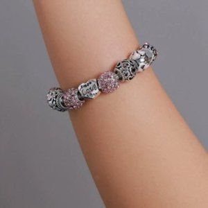 Elegant Silver Plated Charm Bracelet